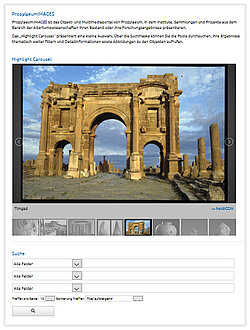 Screenshot: Oberfläche PropylaeumIMAGES Screenshot: Oberfläche PropylaeumIMAGES